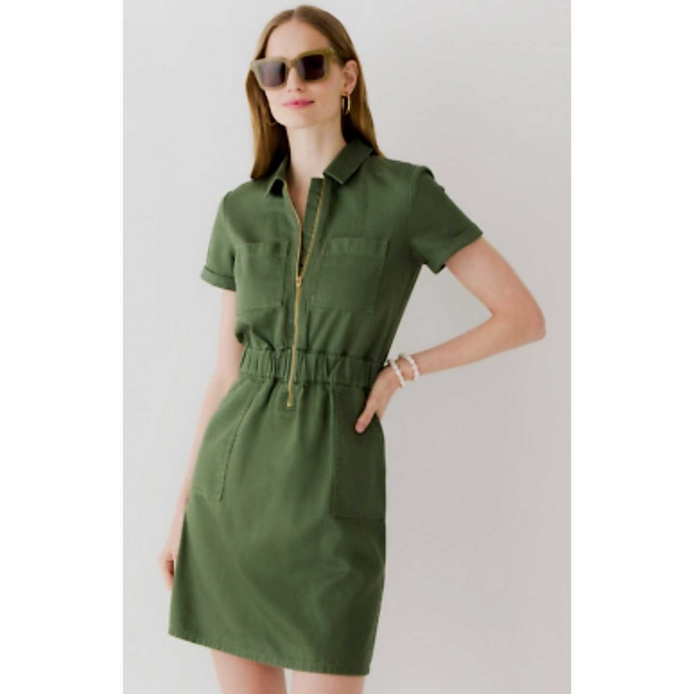 J. Crew Olive Green Short Sleeve Dress